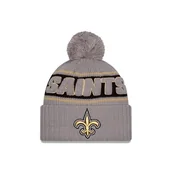 Czapki damskie - New Era New Orleans Saints NFL 2024 Sideline Sport Knit Szary Czapka z Pomponem - One-Size - miniaturka - grafika 1