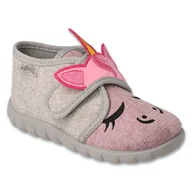 Buty dla dziewczynek - Befado obuwie dziecięce 465P110 beżowy różowe - miniaturka - grafika 1