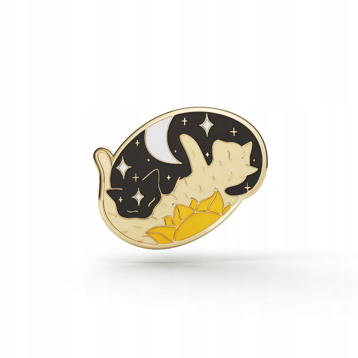 PINETS przypinka Night and Day Cats koty Noc i Dzień metalowy Pin