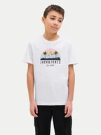 Koszulki męskie - Jack&Jones Junior T-Shirt Palm 12269922 Biały Regular Fit - miniaturka - grafika 1