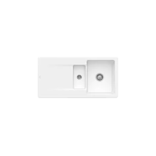 Villeroy & Boch Villeroy&Boch Siluet 60 R Zlewozmywak ceramiczny 1,5-komorowy CeramicPlus 100x51 cm do wbudowania z ociekaczem biały Weiss Alpin 333701R1 - Zlewozmywaki - miniaturka - grafika 2