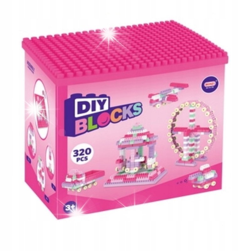 ZESTAW KONSTRUKCYJNY W WALIZCE DUŻE BEZPIECZNE KLOCKI PLASTIKOWE 320 el