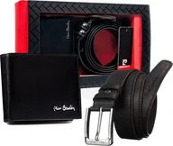 Paski - Pierre Cardin Zestaw prezentowy: skórzany portfel i pasek męski - miniaturka - grafika 1