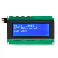 Podzespoły elektroniczne - Wyświetlacz LCD 4x20 znaków niebieski + konwerter I2C LCM1602 - miniaturka - grafika 1