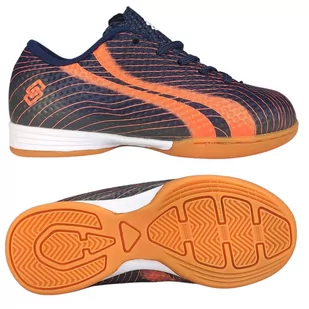 Buty Halowe Piłkarskie Dziecięce Halówki Navy-Orange Fanco 26 - Piłka nożna - miniaturka - grafika 1