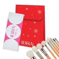 Pędzle do makijażu - Ibra Christmas Gift zestaw pędzle do makijażu + paleta rozświetlaczy - miniaturka - grafika 1