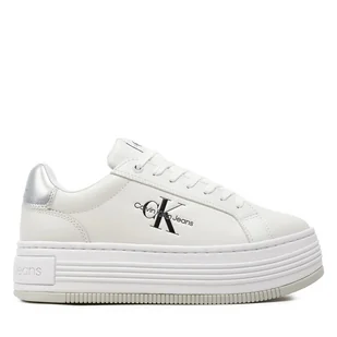 Sneakersy Calvin Klein Jeans Bold Platf Low Lace Lth Ml Mtl YW0YW01516 Biały - Sneakersy damskie - miniaturka - grafika 1