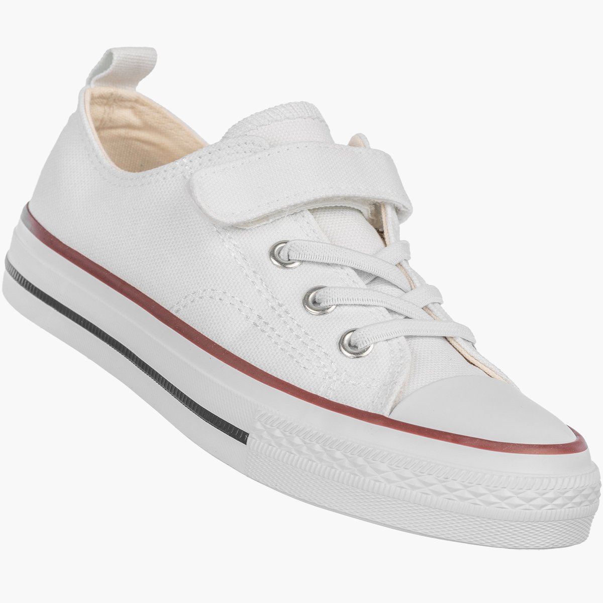 Trampki Dziecięce na Rzepy Buty Białe Materiałowe Sportowe RC06P Biały 37