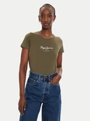 Koszulki i topy damskie - Pepe Jeans T-Shirt New Virginia PL505202 Zielony Slim Fit - miniaturka - grafika 1