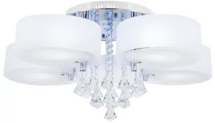 MLAMP LAMPA sufitowa ELMDRS8006/5 8C MLAMP metalowa OPRAWA z pilotem crystal glamour chrom biała ELMDRS8006/5 8C - Lampy sufitowe - miniaturka - grafika 1