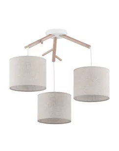Lampa wisząca nad stół Albero Linen, sufitowa, boho drewniana, do salonu - Lampy sufitowe - miniaturka - grafika 2