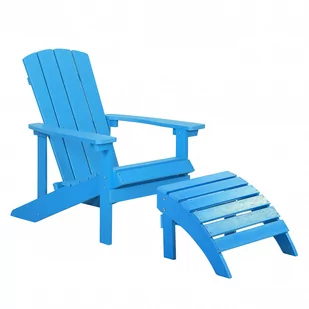 Shumee Krzesło ogrodowe z podnóżkiem niebieskie ADIRONDACK 269935 - Fotele i krzesła ogrodowe - miniaturka - grafika 1