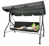 Huśtawki - Duża rozkładana huśtawka ogrodowa leżanka bujana CASABLANCA SZARA - miniaturka - grafika 1