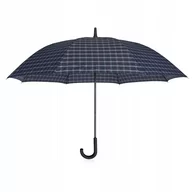 Parasole - BETLEWSKI Granatowy parasol półautomatyczny duża parasolka w kratkę XL - miniaturka - grafika 1
