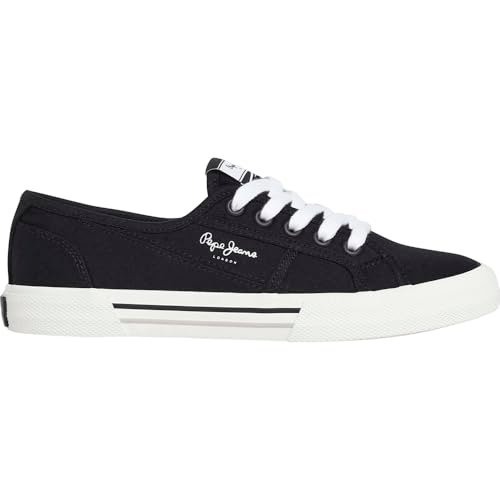 Pepe Jeans Damskie trampki BRADY BASIC W, czarne (czarne), 3 UK, Czarny, 3 UK