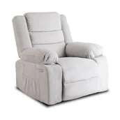Fotele - Fotel Rozkładany Wypoczynkowy Tapicerowany Do Spania Salonu Szary ARTURO - miniaturka - grafika 1