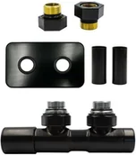 Zawory i kraniki - Zawór regulacyjny 50mm TWINS czarny mat lewy GZ1/2 All in One rozeta zespolona prostokątna - miniaturka - grafika 1