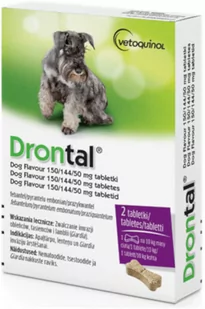 Drontal, tabletki na pasożyty i robaki dla psów - 2 tabletki: - Artykuły przeciw pasożytom - miniaturka - grafika 1