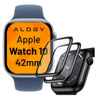 2x Szkło Hybrydowe do Apple Watch 10 42mm Alogy 3D Glass z czarną ramką - Akcesoria do smartwatchy - miniaturka - grafika 1