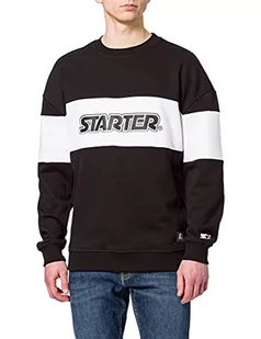 STARTER BLACK LABEL Męska bluza startowa Crewneck, czarny/biały, L - Bluzy męskie - miniaturka - grafika 1