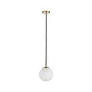Lampy sufitowe - Paulmann Lampa wisząca klasyk MENJA E27 kula mleczna/mosiądz 79725 - miniaturka - grafika 1