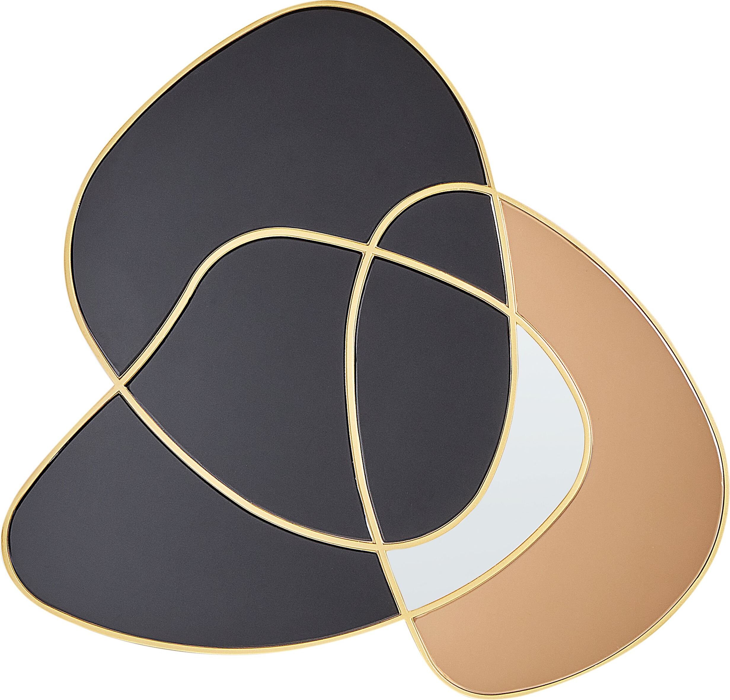 BELIANI Lustro ścienne czarne szkło i MDF 99 x 89 cm nieregularny kształt abstrakcja