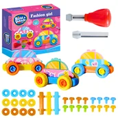 Klocki - Klocki Konstrukcyjne Montessori Zestaw Budowanie Aut Śrubokręt I Akcesoria - miniaturka - grafika 1