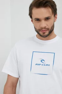 Koszulki męskie - Rip Curl t-shirt bawełniany Corp Icon Tee kolor czarny z nadrukiem - grafika 1