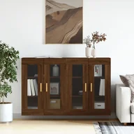 Komody - vidaXL Wiszące szafki, 2 szt., brązowy dąb, materiał drewnopochodny - miniaturka - grafika 1