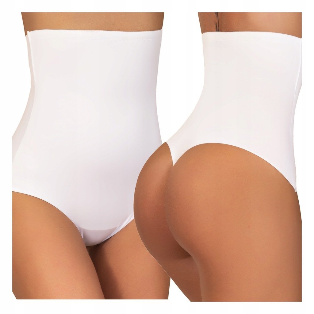 Wyszczuplające majtki STRINGI modelujące BRZUCH wysoki stan KORYGUJĄCE