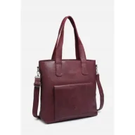 Torebki damskie - Modna Pojemna Torebka Damska Czerwona Shopper Format A4 LUIGISANTO - miniaturka - grafika 1