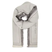 Apaszki i szaliki damskie - Chusta Calvin Klein Emblem Graphic Lw Square Scarf LV04F8073G Szary - miniaturka - grafika 1