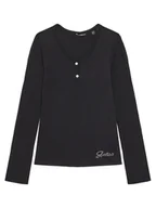 Bluzki damskie - Guess Bluzka J5YP02 KBCO2 Czarny Regular Fit - miniaturka - grafika 1