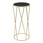 Ławy i stoliki kawowe - Stołek w czarno-złotym kolorze Mauro Ferretti Glam Simple, wys.75 cm - miniaturka - grafika 1
