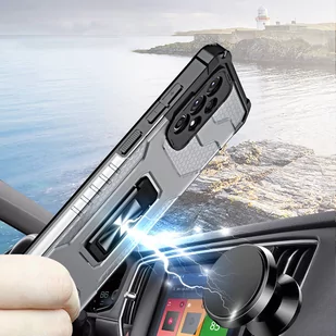 Crystal Ring Case pancerne hybrydowe etui pokrowiec + magnetyczny uchwyt Samsung Galaxy A72 4G niebieski - Etui i futerały do telefonów - miniaturka - grafika 4