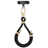 Pozostałe akcesoria do telefonów - Smycz do telefonu TECH-PROTECT C4S Rope Wrist Strap Czarno-złoty - miniaturka - grafika 1