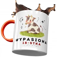 Kubki - Kubek Pomarańczowy na Urodziny 18 18ste 18-ste z Nadrukiem ze Zdjęciem + Opakowanie na prezent (wzór 04) - miniaturka - grafika 1