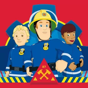 Ręcznik Magiczny 30x30 Strażak Sam czerwony bawełniany dziecięcy do przedszkola 047 Fireman Sam - Okrycia kąpielowe dla dzieci - miniaturka - grafika 1