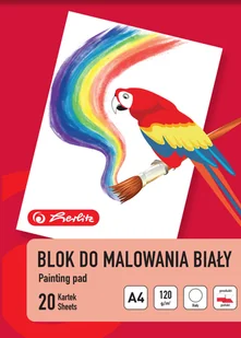 Blok do malowania Herlitz A4 20 białych kartek gramatura 100 g - Szkolne artykuły papiernicze - miniaturka - grafika 1