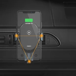 Remax automatycznie zamykany uchwyt samochodowy + bezprzewodowa ładowarka Qi 10W czarny (RM-C39) - Ładowarki do telefonów - miniaturka - grafika 8