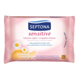 SEPTONA Sensitive Chusteczki nawilżane do higieny intymnej, 15 szt. - Chusteczki do higieny intymnej - miniaturka - grafika 1