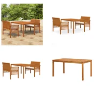 Meble ogrodowe - vidaXL 3-częściowy ogrodowy zestaw jadalniany z poduszkami z litego drewna akacjowego - ogrodowy zestaw jadalniany - ogrodowy zestaw jadalniany - zewnętrzny zestaw jadalniany - tarasowy zestaw jadalniany - miniaturka - grafika 1