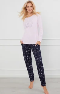 Piżama damska z długim rękawem i długimi spodniami Arugia, Kolor różowy-wzór, Rozmiar S, Italian Fashion - Primodo.com - Piżamy damskie - miniaturka - grafika 1