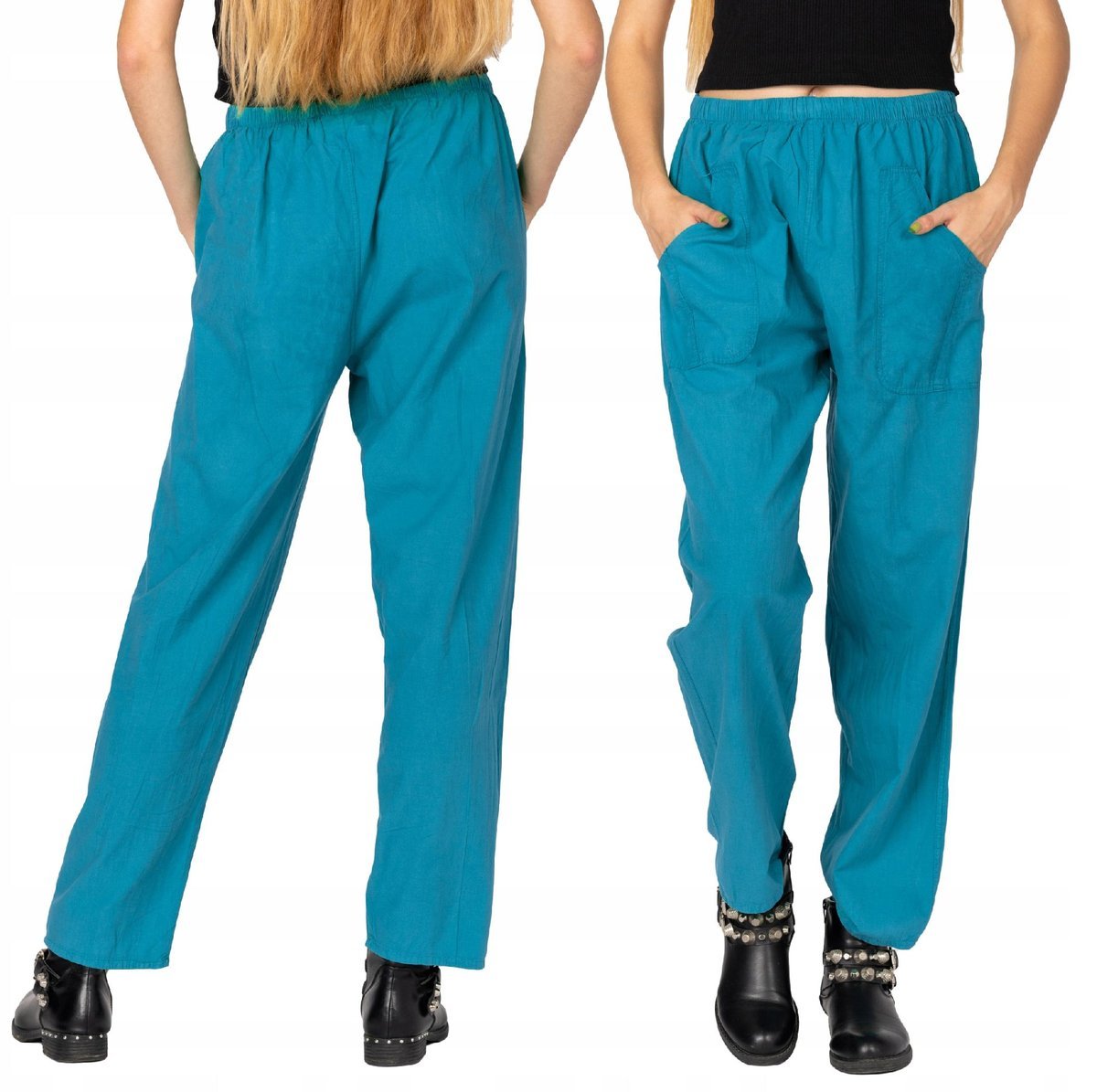 Cienkie Spodnie Damskie Bawełniane Lato 999-06 XL