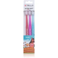 Wybielanie zębów - Tello Tello Ortho Ultra Soft szczoteczka do zębów 3 sztuki 9096077 - miniaturka - grafika 1