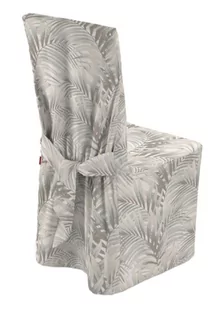 Dekoria Sukienka na krzesło beżowo kremowe liście palmy na białym tle w 45 × 94 cm Gardenia 580-142-14 - Pokrowce na meble - miniaturka - grafika 1