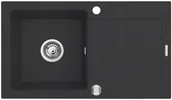 Zlewozmywaki - Zlewozmywak Pyramis NEXT 76x44cm 1B1D czarny - miniaturka - grafika 1