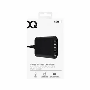 Xqisit Ładowarka sieciowa Travel Charger 5 x USB/8A Czarny - Ładowarki do telefonów - miniaturka - grafika 2