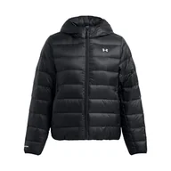 Kurtki damskie - Damska kurtka puchowa pikowana Under Armour Legend Down Hooded Jacket - czarna - UNDER ARMOUR - miniaturka - grafika 1