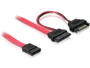 DeLOCK SATA cable, 0.5m kabel SATA 0,5 m Czerwony - Kable komputerowe i do monitorów - miniaturka - grafika 1